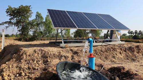 Water,Pumps,And,Solar,Panels.,Groundwater,Is,Pumped,With,A
